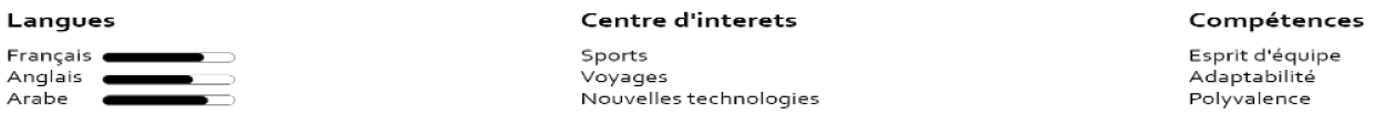 Langues Centre d'interets compétences